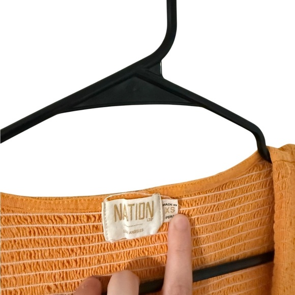 Nation LTD Josie Square Neck Midi Dress in Mango - Picture 4 of 5